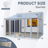 [10X14FT] Alora Lumina Heavy-Duty All-Season Aluminum Alloy Patio Sunroom With 3 Lockable Sliding Doors (SAK62713)