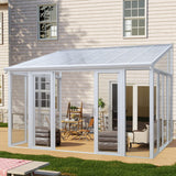 [10X14FT] Alora Lumina Heavy-Duty All-Season Aluminum Alloy Patio Sunroom With 3 Lockable Sliding Doors (SAK62713)