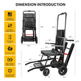 Motivo Heavy-Duty Electric Foldable Stair Climbing Wheelchair, 450LBS [FDA-Approved (SAK92801)