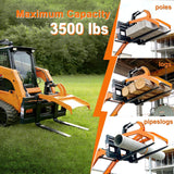 Heavy-Duty Fork Grapple Skid Steer Attachment With Universal Quick Attach (SAK10478)