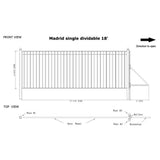 [12-30FT] Heavy-Duty Madrid-Style Premium Steel Sliding Driveway Gate (SAK23857)