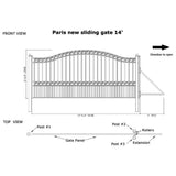 [12-18FT] Heavy-Duty Paris-Style Premium Steel Sliding Driveway Gate (SAK14850)
