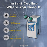 Heavy-Duty Portable 13.7K BTU Commercial 115V 1-Ton Air-Cooled Spot Cooler (SAK90671)