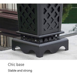 Heavy-Duty Premium Commercial Black Outdoor Iron Garbage Trash Bin With Circular Arc Edging (SAK69175)
