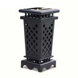 Heavy-Duty Premium Commercial Black Outdoor Iron Garbage Trash Bin With Circular Arc Edging (SAK69175)
