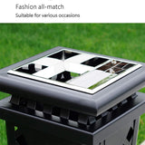 Heavy-Duty Premium Commercial Black Outdoor Iron Garbage Trash Bin With Circular Arc Edging (SAK69175)