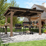Alora Heavy-Duty Premium Wooden Grill Gazebo With Sloped Metal Roof (SAK61583)