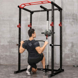 Rovix Heavy-Duty 1000LBS Professional Multi-Function Adjustable Power Cage Rack (SAK98149)