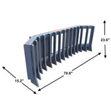 Heavy-Duty Push Stick Rake Skid Steer Attachment With Quick Attach (SAK60185)