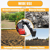 Heavy-Duty Skid Steer Fronthoe Attachment With 12-Inch Bucket (SAK95724)