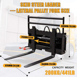 Heavy-Duty Skid Steer Pallet Fork Attachment With Lateral Shift (SAK29135)