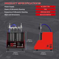 Heavy Duty Ultrasonic Fuel Gas Injector Car Cleaner Tester Machine, 4 Cylinder (97236540)