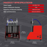 Heavy Duty Ultrasonic Fuel Gas Injector Car Cleaner Tester Machine, 4 Cylinder (97236540)
