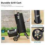 Heavy-Duty Vertical Extra-Large Charcoal Offset BBQ Smoker Grill Combo (SAK80247)