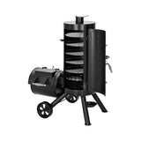 Heavy-Duty Vertical Extra-Large Charcoal Offset BBQ Smoker Grill Combo (SAK80247)