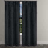 Heavy Suede Embossed Textured Blackout Thermal Window Curtain Pair Panel