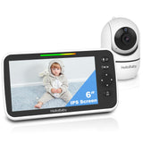 HelloBaby No WiFi Baby Monitor 5" Screen 30-Hour Battery Pan-Tilt-Zoom Video Upgrade with Camera and Audio, Night Vision, VOX, 2-Way Talk, 8 Lullabies and 1000ft Range