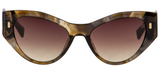 Hermossa HM-1538 03 Frantic Patterned Bone Sunglasses 52mm