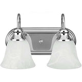 Sea Gull Lighting Windgate 2-Light Bath Vanity Up light Fixture Chrome