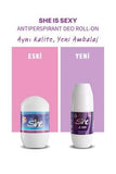 She Sexy Roll-On Deodorant for Women - Alcohol & Paraben-Free, Long-Lasting Protection, Ideal for Sensitive Skin - 50ml