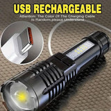 High Lumens Rechargeable LED Flashlights with Built In Battery