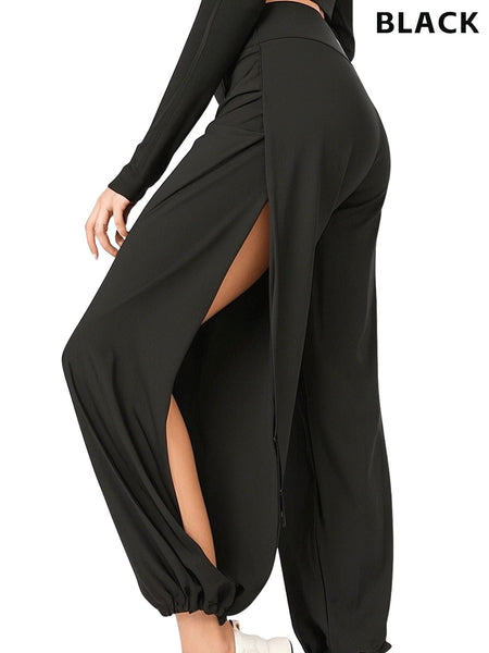 High Slit Boho Harem Yoga Pants for Women – Flowy, Trendy & Comfortable