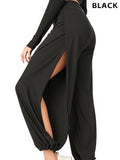 High Slit Boho Harem Yoga Pants for Women – Flowy, Trendy & Comfortable
