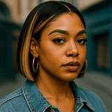 Highlight Hustle – Straight Bob Lace Front Wig (Black w/ Blonde Streaks)