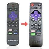 Anderic Substitute for Hitachi 101018E0003 Roku TV Remote Control [RRLF16]