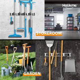 Holikme Mop Broom Holder Wall Mount Metal Pantry Organization