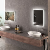 HOMCOM LED Bathroom Vanity Mirror 32x24 Inch Smart Touch Dimmable 3 Colors Makeup Mirror