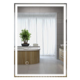 HOMCOM LED Bathroom Vanity Mirror 32x24 Inch Smart Touch Dimmable 3 Colors Makeup Mirror
