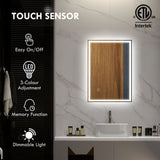 HOMCOM LED Bathroom Vanity Mirror 32x24 Inch Smart Touch Dimmable 3 Colors Makeup Mirror
