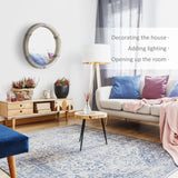 HOMCOM Round Wood Wall Mirror 31 Inch Natural Wood Color for Living Room Bedroom