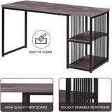 Home Office Computer Desk with 2 Open Storage Shelves