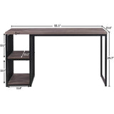 Home Office Computer Desk with 2 Open Storage Shelves
