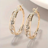 Hoop Earrings Inlaid Shiny Rhinestone For Ladies