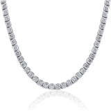 Huge 23 Ct TW Round Cut Natural Diamond Tennis Necklace 14K White Gold 18"