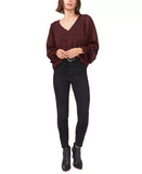 Vince Camuto Printed V-Neck Blouse, Size XS