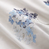 Hydrangea 100% Cotton Embroidered Duvet Cover Set