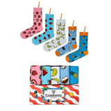 Carnaval Fruit-Themed Socks 5-Pack - Soft, Comfortable, and Stretchy Casual Socks for Everyday Wear