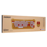 Everest Wireless Keyboard and Mouse Set - 2.4Ghz + Bluetooth, Compact Design, Multimedia Keys