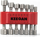 14 PCS Power Nut Driver Bit Set Quick Change MM & SAE Impact 1/4" Hex Shank USA