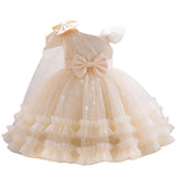 IBTOM CASTLE Girls Birthday Party Dress Heart Glitters Tulle Princess Dress Toddler Flower Girl Wedding Prom Pageant Dress