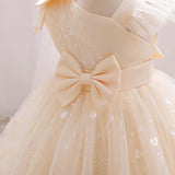 IBTOM CASTLE Girls Birthday Party Dress Heart Glitters Tulle Princess Dress Toddler Flower Girl Wedding Prom Pageant Dress