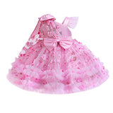IBTOM CASTLE Girls Birthday Party Dress Heart Glitters Tulle Princess Dress Toddler Flower Girl Wedding Prom Pageant Dress