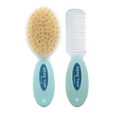 Sevi Bebe Baby Hair Brush and Comb Set - Natural Bristle, Gentle Grooming for Newborns