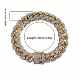 Iced Out Hip Hop Zircon Cuban Chain Bracelet for Men