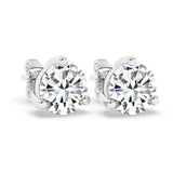 IGI, F/VS1, 3 CT Solitaire Lab-Grown Round Diamond Studs Earring 950 Platinum