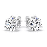 IGI, F/VS1, 3 CT Solitaire Lab-Grown Round Diamond Studs Earring 950 Platinum